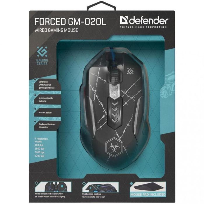 Мишка Defender Doom Forced GM-020L + килимок