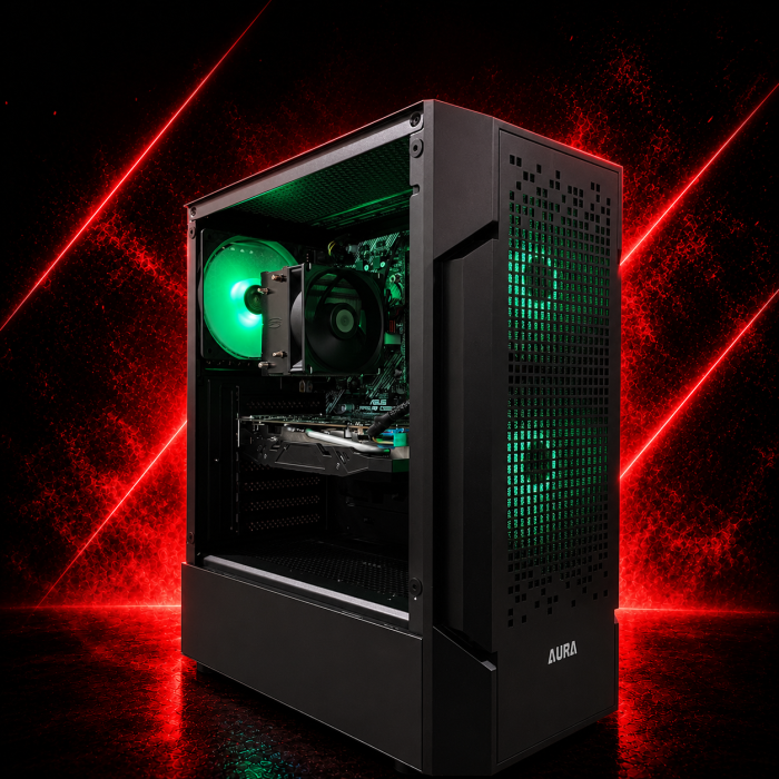 Ігровий ПК AURA Black Ryzen 5 2600/16GB/128SSD+750HDD/RX580-8GB Б/В