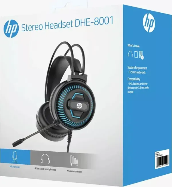 Навушники HP DHE-8001 USB+3.5mm LED Black (DHE-8001)