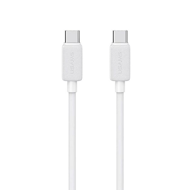 Кабель Usams US-SJ691 60W Striped Data Cable Type-C To Type-C-KY Series 1M white